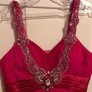 Pink beaded semi-formal dress